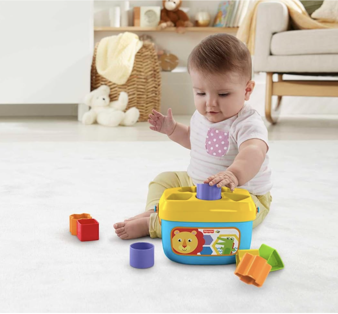 Fisher-Price Baby’s First Blocks colorful shape-sorting toy for babies