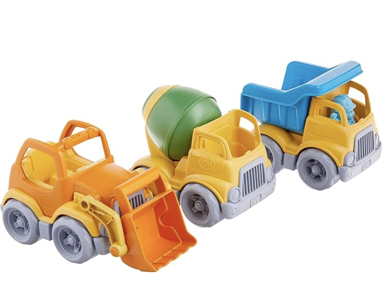 Eco-friendly construction vehicle toys made from recycled plastic