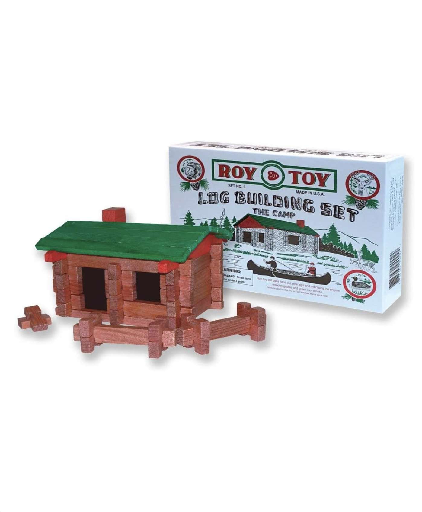 Roy Toy Log Building Sets classic wooden log construction toys for kids