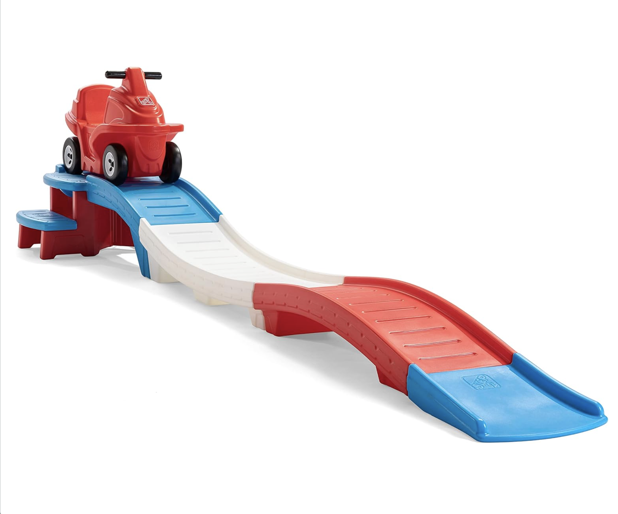 roller coaster toy with a step-up and down design for kids